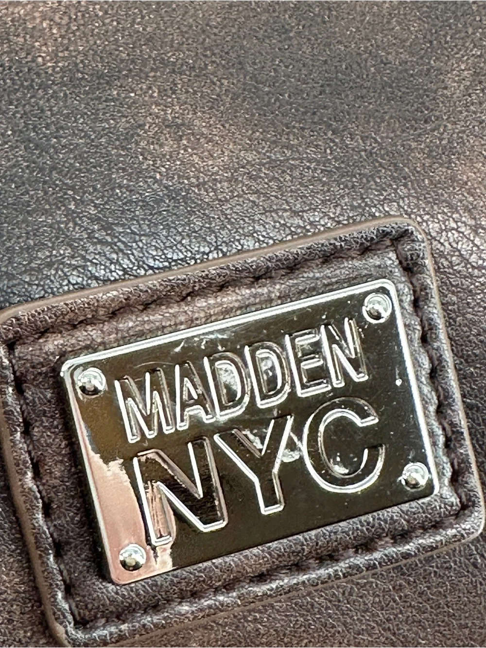 Madison NYC Dark Brown Leather Satchel with Dual Handles NWT - Picture 3 of 12